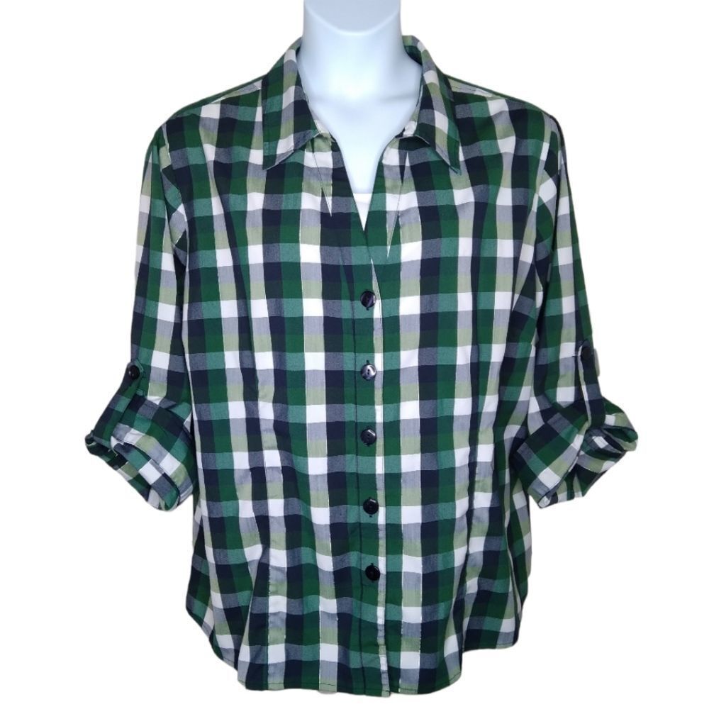 Cato Button Down Shirt Plaid 3X